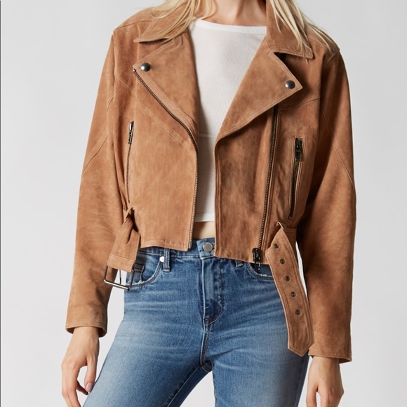 Blank NYC Jackets & Blazers - BLANK NYC SUEDE LEATHER MOTO DESERT SAND JACKET